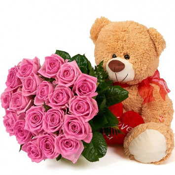 Bear with roses Code-9927