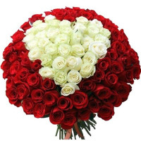 Сердце из 101 розы код-9736